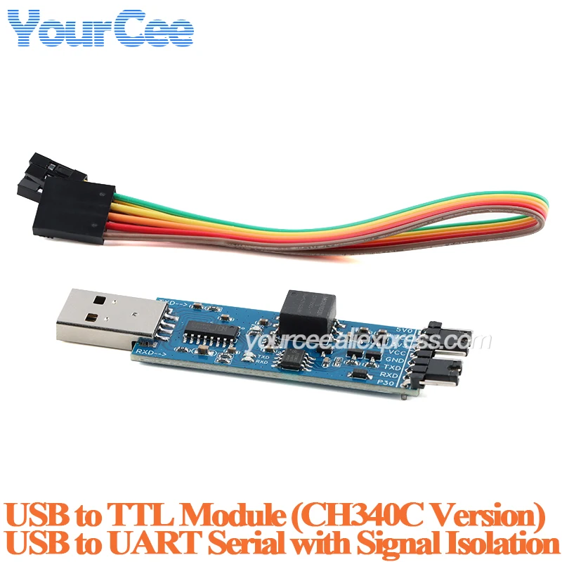 Módulo de conversión de placa de puerto serie CH340C CP2102 FT232 USB a TTL UART con aislamiento de señal nivel TTL de 5V/3,3 V con Cable - imagen 5
