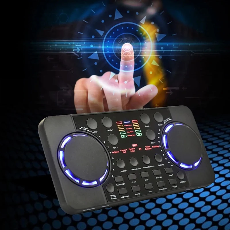 Tarjeta de sonido V300 Pro, mezclador de interfaz de Audio Compatible con Bluetooth, efecto Digital DJ, consola de reducción de ruido, grabación USB - imagen 4