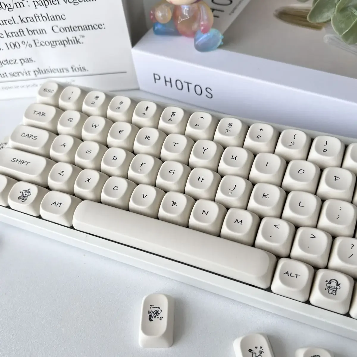 Juego de teclas con temática de perro lindo, teclas de teclado simples de sublimación PBT, perfil MOA personalizado, accesorio de teclado mecánico - imagen 3