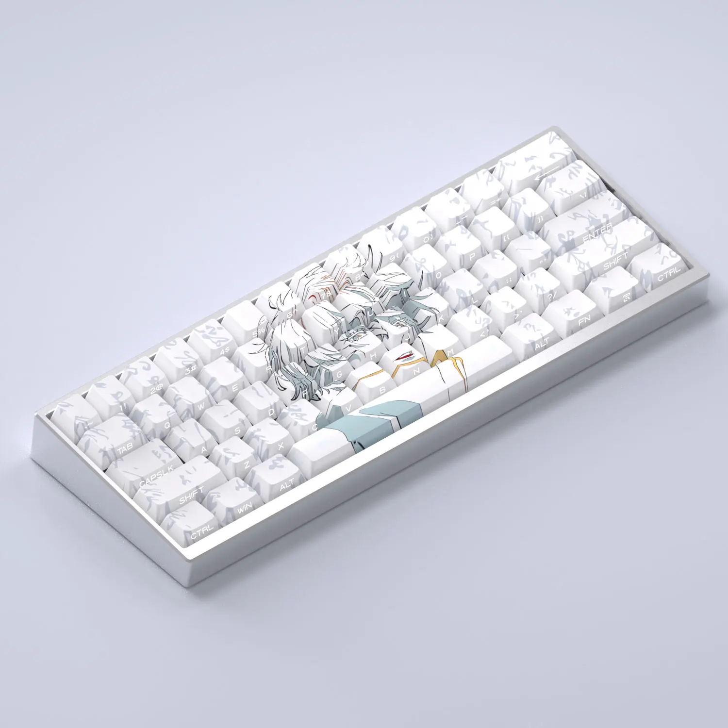 130 teclas PBT Dye Sub Cherry Anime Comic Gojo Satoru retroiluminación de impresión lateral blanca Teclado mecánico AULA F75 Anne Pro 2 - imagen 3