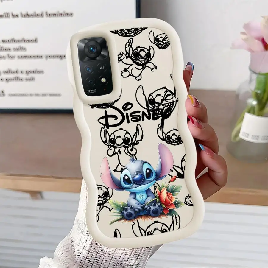 Funda de teléfono suave para Xiaomi Redmi Note 13 Pro Plus 10 9S 11 8 14 Pro 9 10S 12 Disney Stitch de dibujos animados