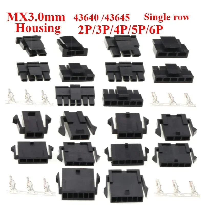 10-50 juegos 3,0mm Micro-Fit 3,0 conector receptáculo carcasa 2 pines 3 4 5 6 circuito enchufe Terminal de casa 43640 43645 MX3.0mm - imagen 4