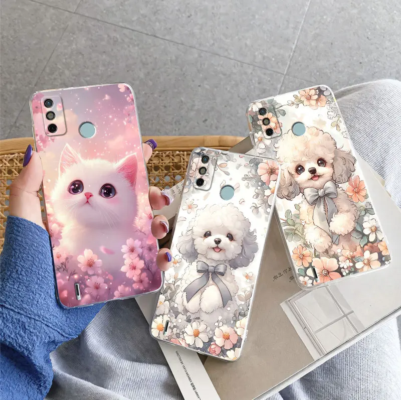 Para Tecno Spark 6 Go KE5 Spark 8C 8P 9Pro funda protectora de lujo para Tecno Spark 9 Pro flor funda de teléfono de silicona transparente - imagen 5