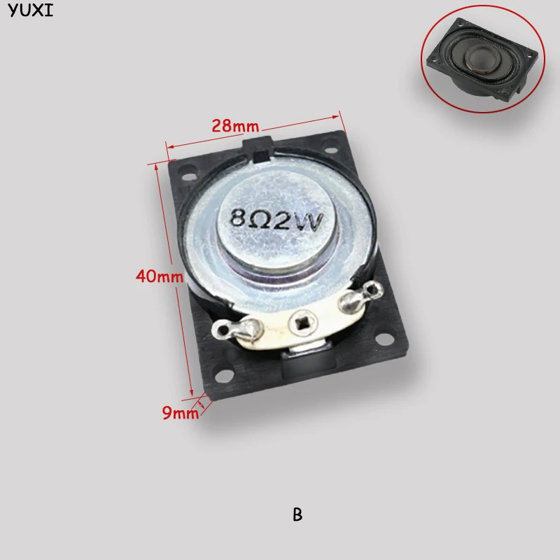 YUXI-altavoz Rectangular 2840 para portátil, 2 piezas, 8 ohmios, 2W, 4 ohmios, 3W, timbre, intercomunicador, accesorios - imagen 3