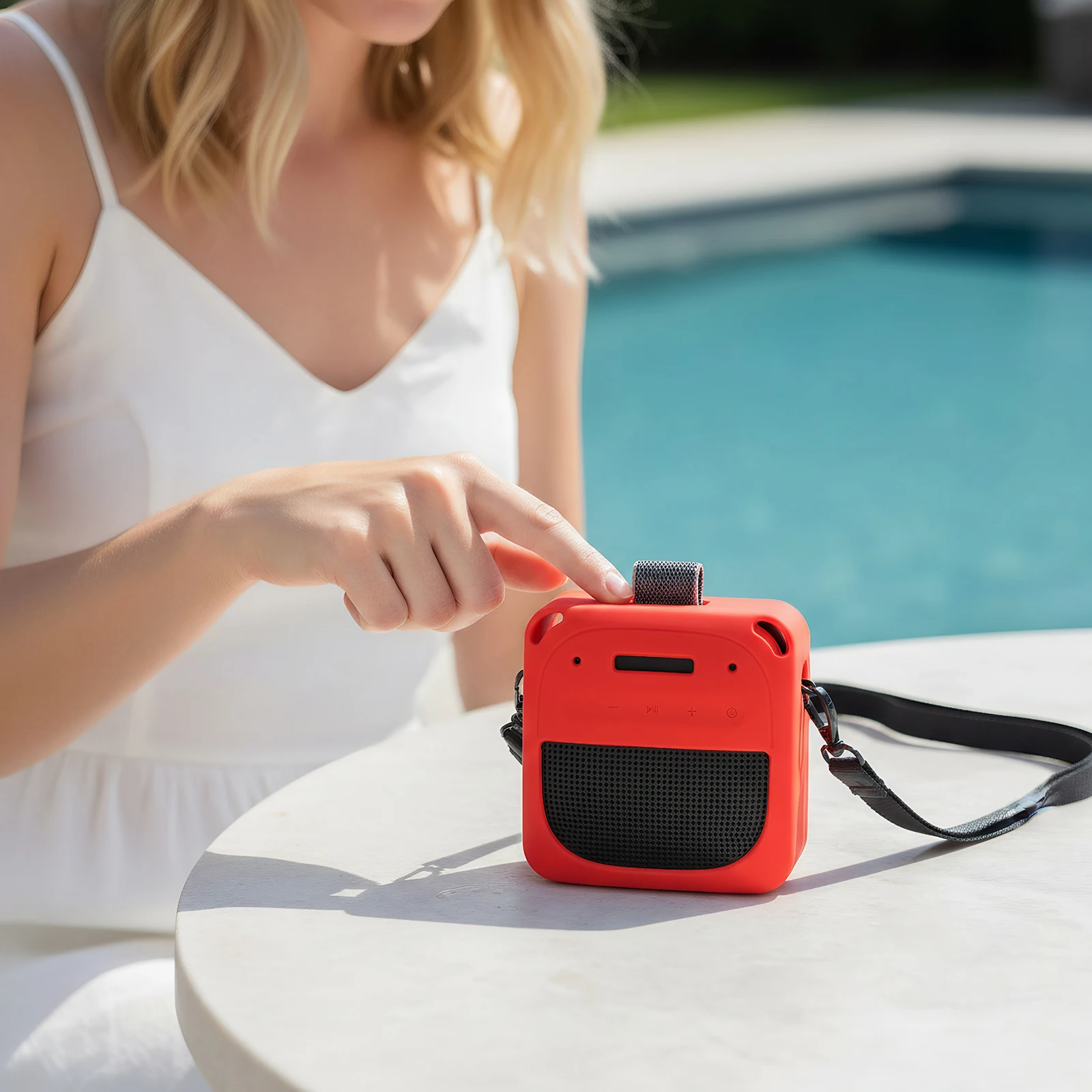 Funda de silicona para altavoz Bose SoundLink Micro II BT, funda protectora con mosquetón, funda de viaje, accesorios para altavoces - imagen 2