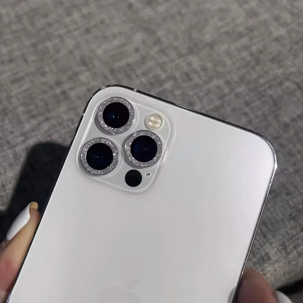 2-3 Uds pegatina de Flash para Iphone 16 15 Pro Max película de lente 14pro anillo de lente más tapa de lente templada de cámara 13 Mini Control de polvo 12 - imagen 5