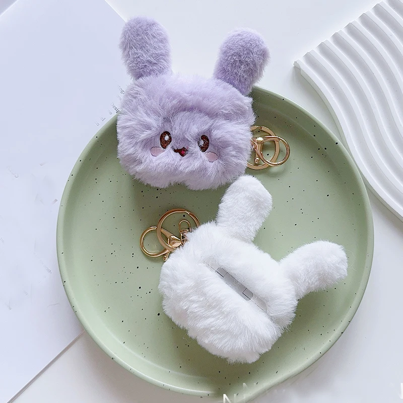 Funda divertida y esponjosa de felpa cálida para mujeres y niñas para Airpods Pro 3 2 1 Air Pods Pro2 2.a y tercera generación, funda para auriculares de piel de dibujos animados - imagen 4