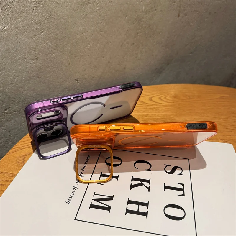 Soporte magnético transparente para cámara de acrílico TPU, funda Magsafe para iPhone Air 17 16 15 14 Plus 13 12 11 Pro Max, funda para PC - imagen 5