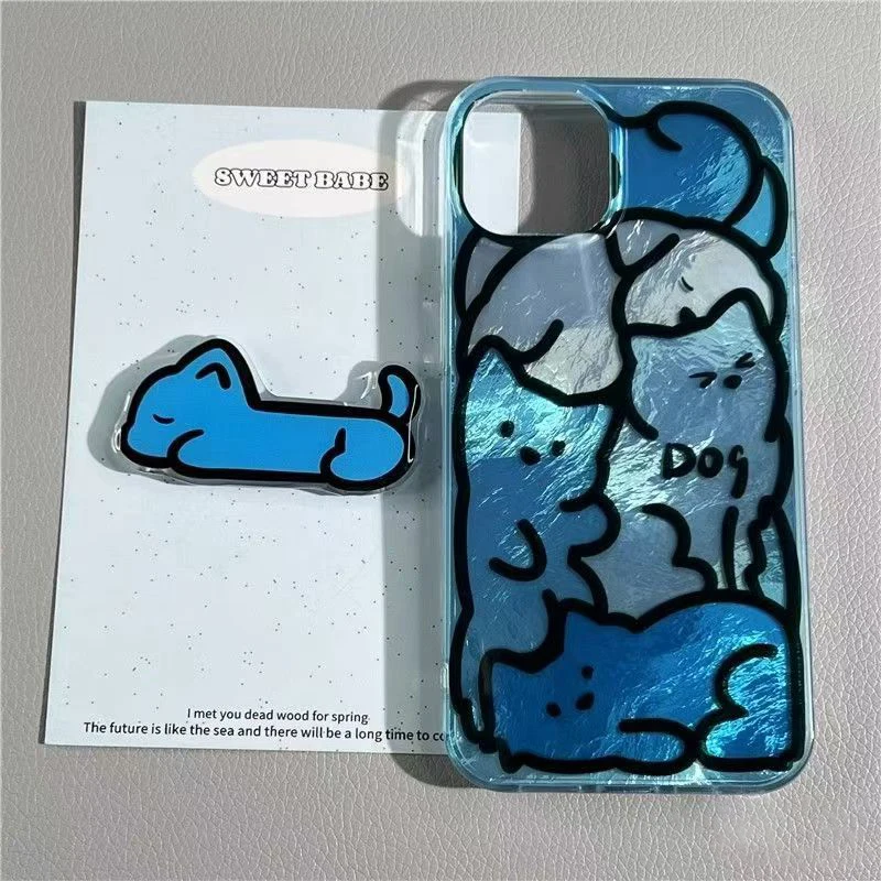 Para iPhone 17 16E 16 15 14 13 12 11 Pro Max funda Simple de moda con diseño de perro gato para iPhone XS Max XR X 7 8 Plus