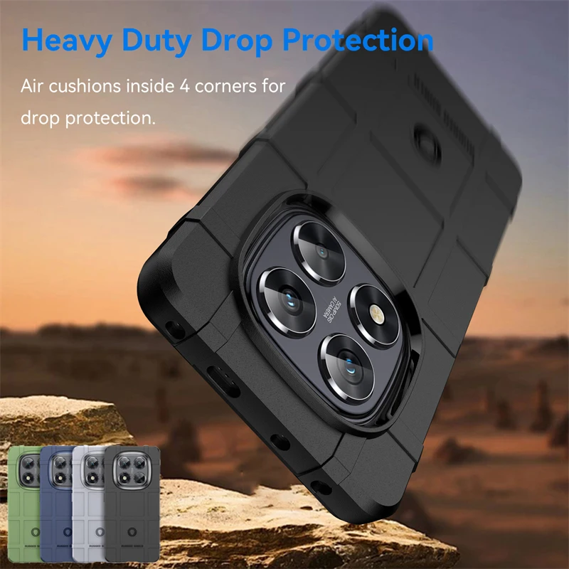 Para Xiaomi Redmi Note 14 Pro funda protectora de goma mate de silicona Redmi Note 14 Pro funda anticaída Redmi Note 14 Pro