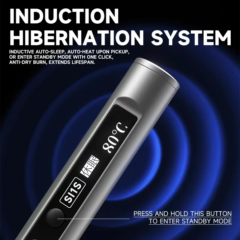 LUOWEI LW-SI1S soldador inteligente portátil con punta de soldadura para reparación de teléfonos móviles placa base PCB herramienta de soldadura portátil - imagen 4