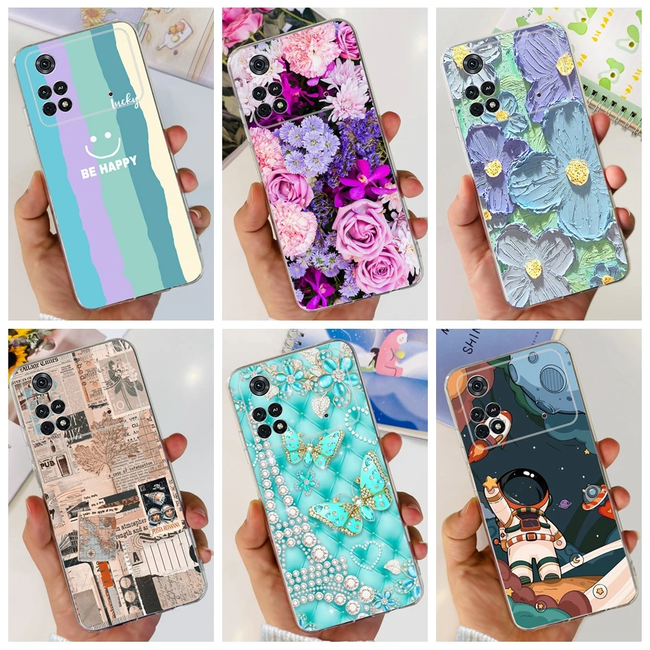 Para Xiaomi Poco X4 Pro 5G funda elegante con pintura de flores para Xiaomi Poco M4 Pro 5G funda de teléfono PocoM4 Pro funda de silicona suave