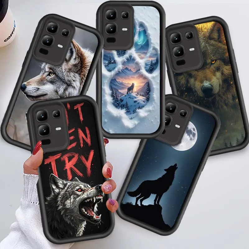 Patrón de arte de lobo para Infinix Note 12 G96 2023 30 40 50 40S 50X VIP Pro Plus 5G Eye Ladder funda de teléfono
