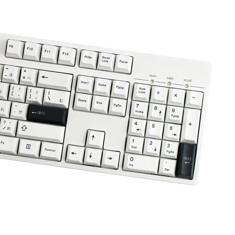 129 teclas/juego GMK BOW, teclas minimalistas en blanco y negro, teclas de sublimación de tinte PBT, teclas japonesas con perfil de cereza con cambio 1.75u 2u - imagen 4