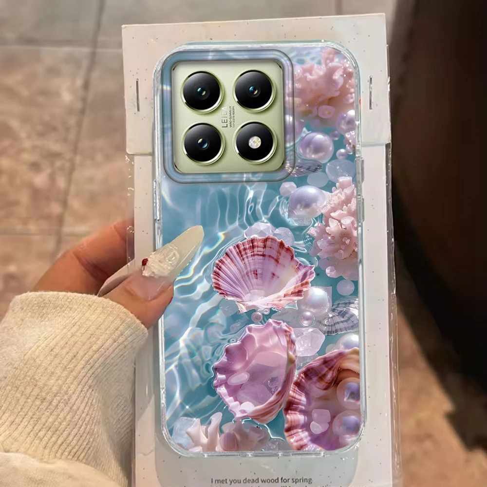 Funda de teléfono Ocean Pearl Shell para mujeres y niñas para Xiaomi 13T 14T 11 Lite Poco X5 X7 M6 Pro X6 X3 Pro NFC C75 C71 C65 C61 M5S - imagen 5
