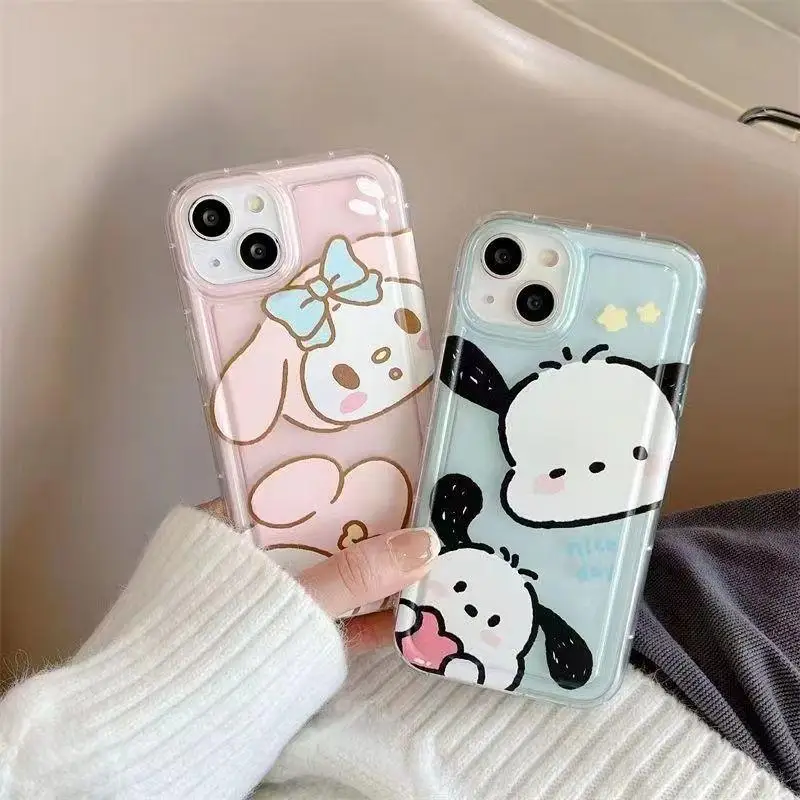 Funda de teléfono para IPhone 16 15 11 12 13 14 Pro Max XS XR 7 8 6 6S Plus SE 2022 funda suave de TPU con dibujos animados Pachacco Melody Kuromi - imagen 2