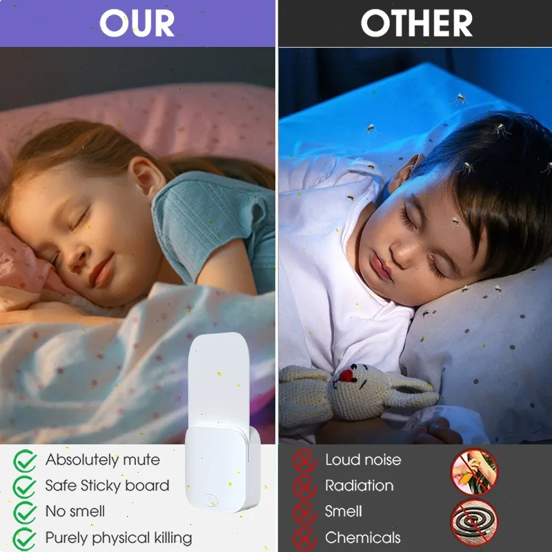 Lámpara antimosquitos con señuelo de luz UV, trampa adhesiva para interiores para el hogar - imagen 4