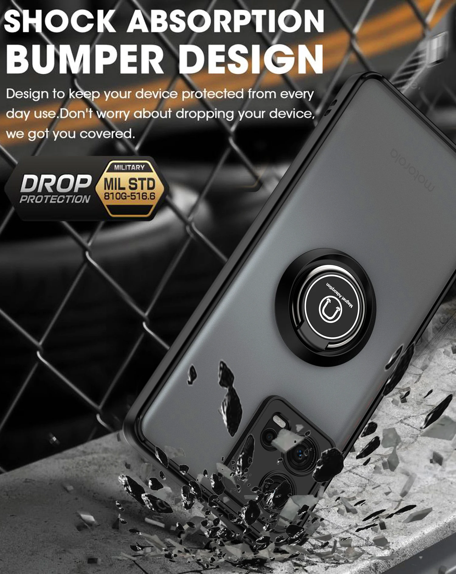 Funda mate armadura para Motorola Moto Edge 40 Neo Edge 30 Fusion Ultra cubierta anillo soporte magnético Coque Funda - imagen 5