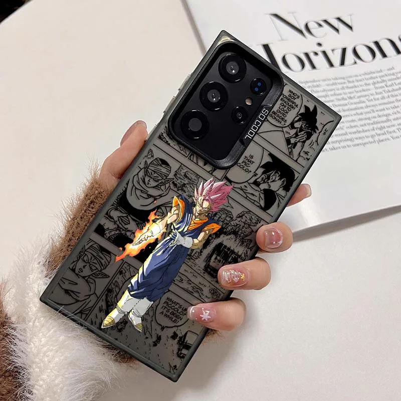 D-Dragon Ball Anime Saiyan para Samsung Galaxy S25 S24 S23 S22 S21 Ultra Plus funda plateada colorida para teléfono - imagen 2