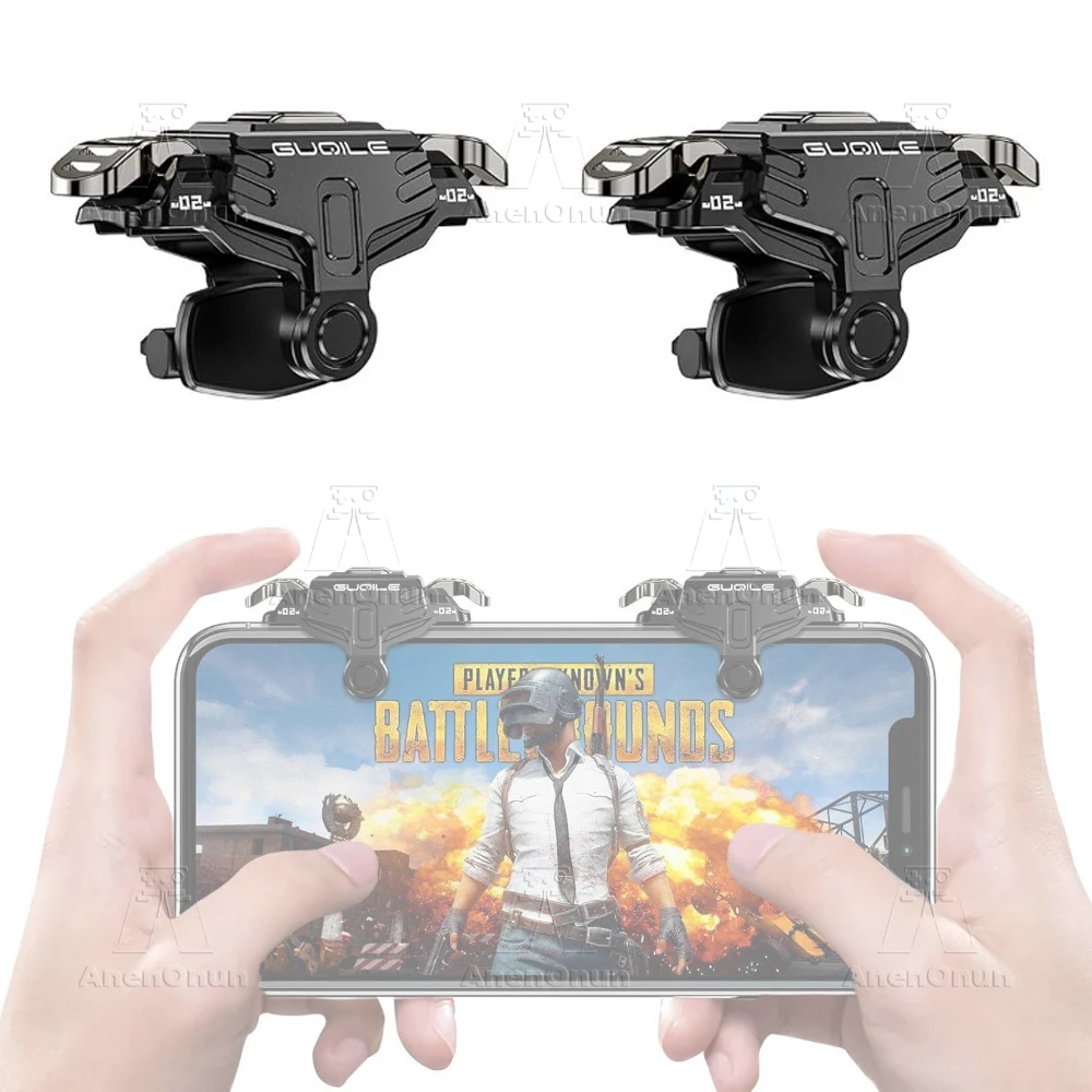 Controlador de juego móvil PUBG, gatillo de operación de cuatro dedos, botón mecánico, Android/iOS, accesorios para juegos de disparo de teléfono móvil