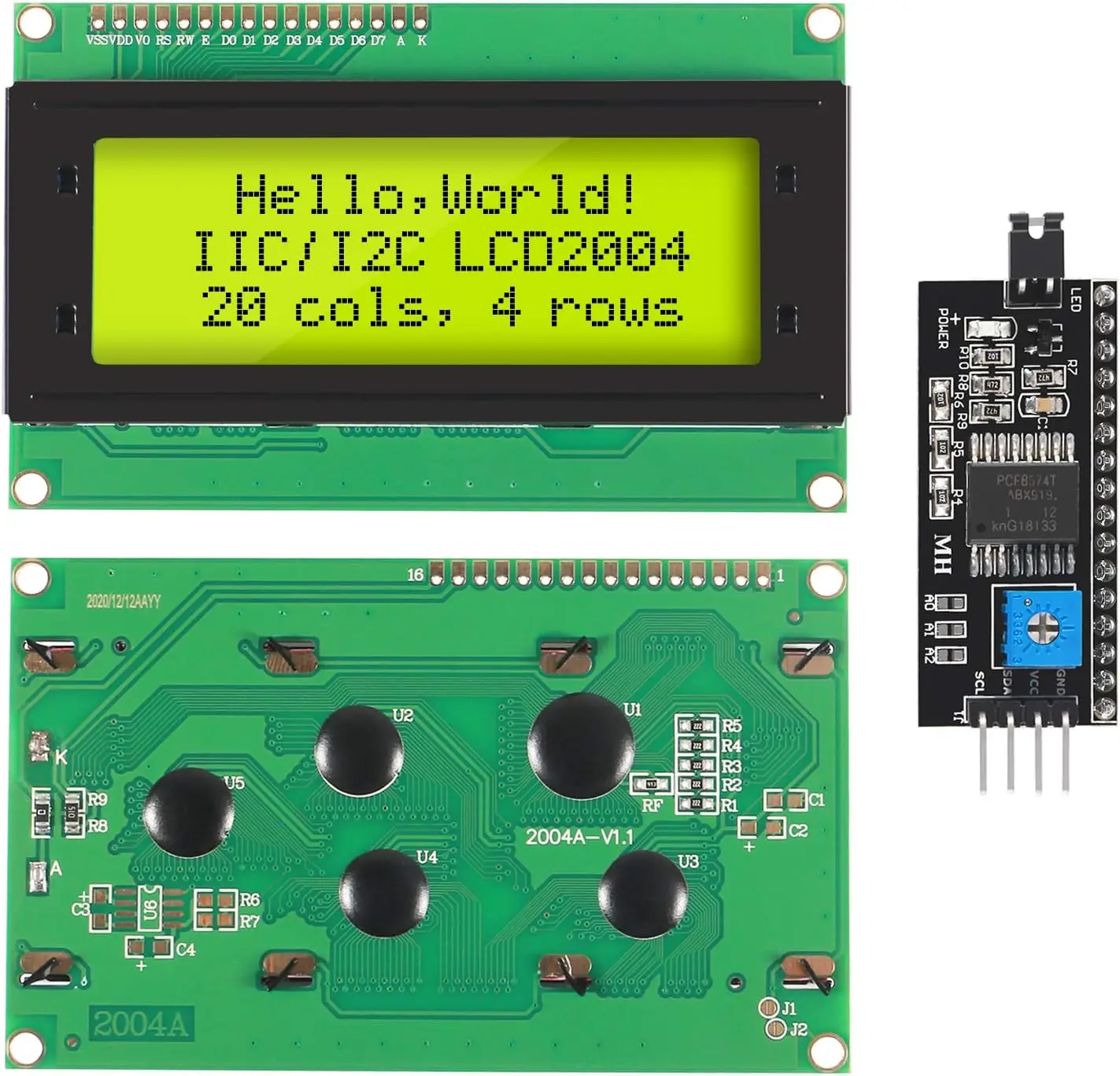 Módulo de retroiluminación azul IIC I2C TWI Serial LCD 2004, 2 piezas, 20x4, adaptador de interfaz I2C, Compatible con Raspberry Pi - imagen 2