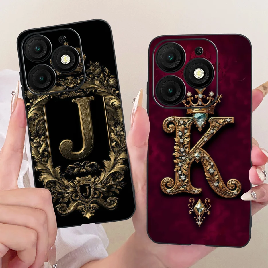 Para Itel A50 A50C 4G funda de lujo corona letras cubierta suave TPU funda de teléfono para Itel A50C A 50 C ItelA50 ItelA50C cubierta trasera parachoques