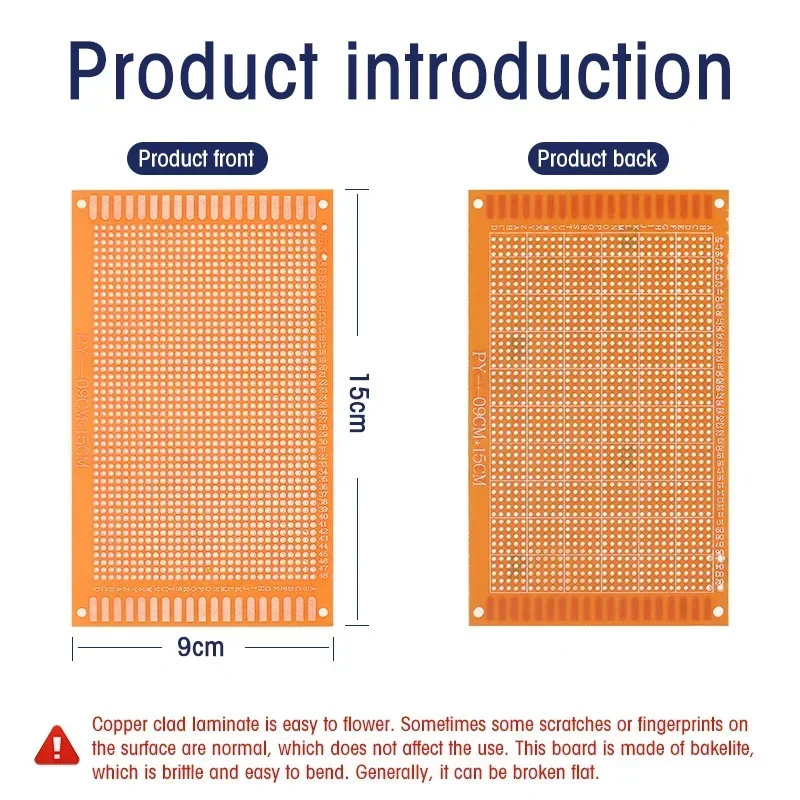 Placa de circuito amarillo de un solo lado PCB, 5/10 Uds., 5x7cm, 7x9cm, 9x15cm, placa de pan, placa de circuito impreso Universal, juego DIY - imagen 4