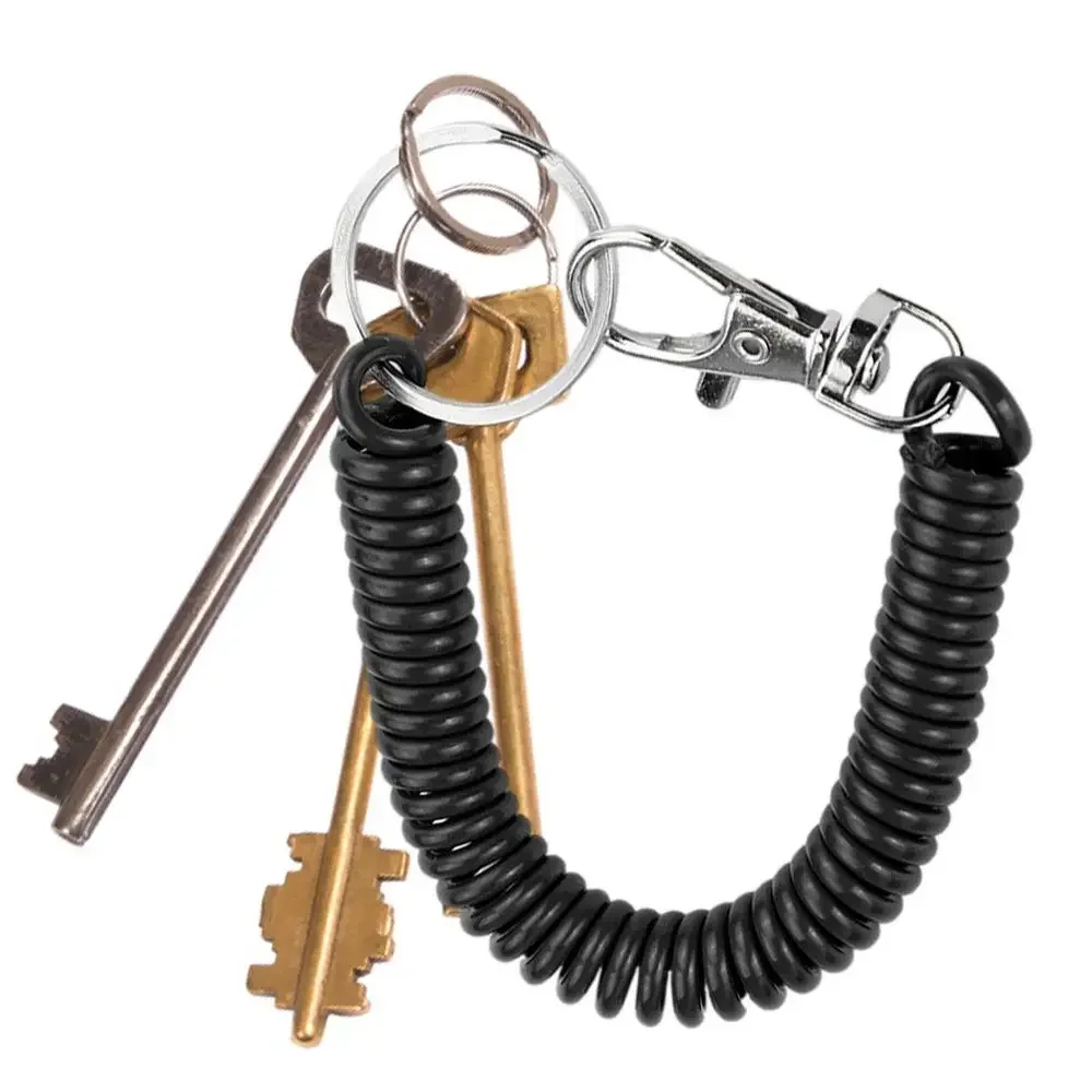 Cordón en espiral, cuerda de retención con Clip, resortes retráctiles, llavero, cordón en espiral, soporte para llavero, cordón, llavero de pesca, regalos