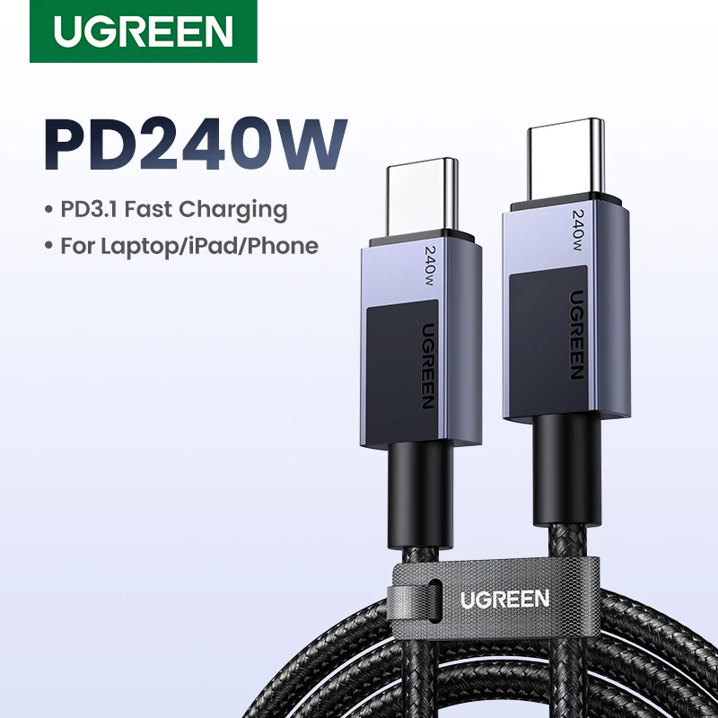 UGREEN PD 240W USB C a USB C Cable PD3.1 carga rápida para MacBook Pro Air Laptop iPhone 17 16 15 Pro Samsung 5A PD Cable de carga