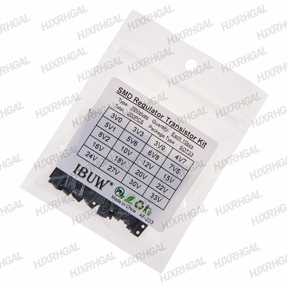 Diodo Zener en SOT23, KIT de muestras de paquetes ki hjxrhgal, 20 tipos x 10 piezas = 200 piezas - imagen 2