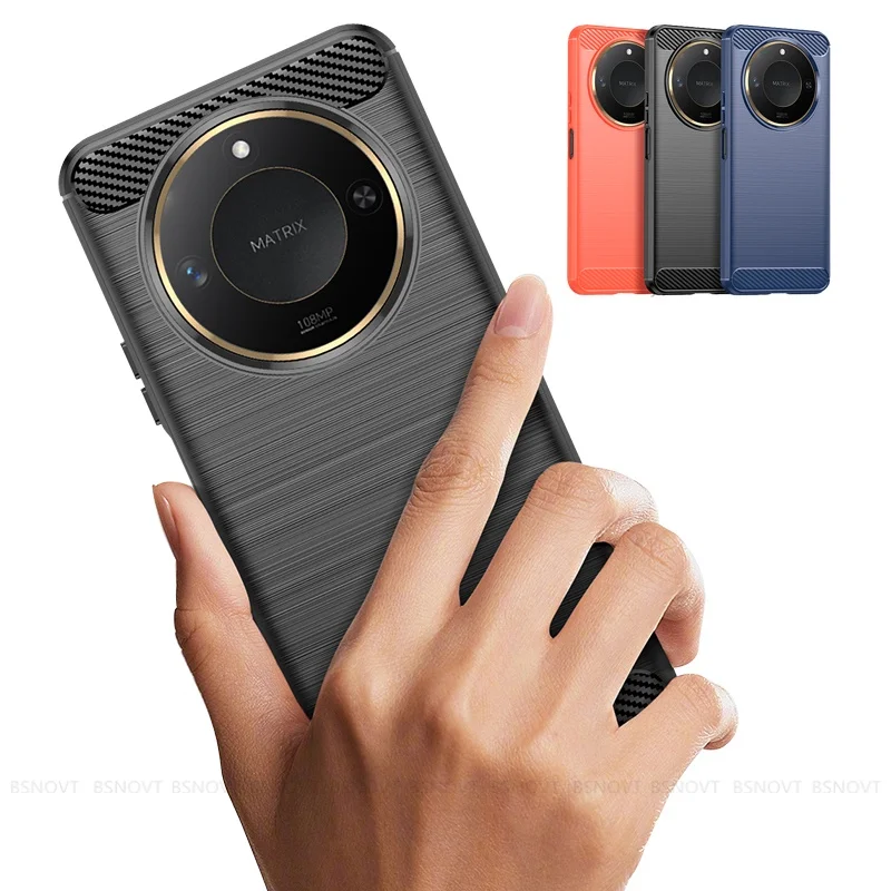 Para Huawei Honor X9C funda inteligente para Honor X9C Smart Capa nuevo parachoques a prueba de golpes suave TPU cubierta de fibra de carbono Honor X9C Smart