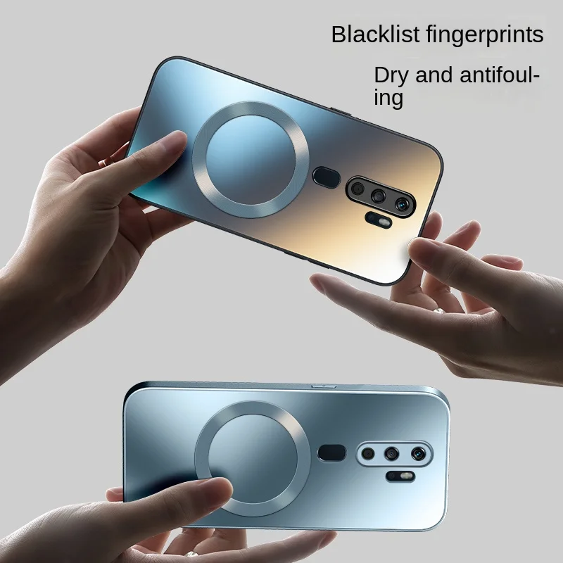 Para OPPO A9 A5 2020 funda dura mate magnética de carga inalámbrica funda protectora trasera para OPPO A72 A92S A93 A93S A96 A97 a9