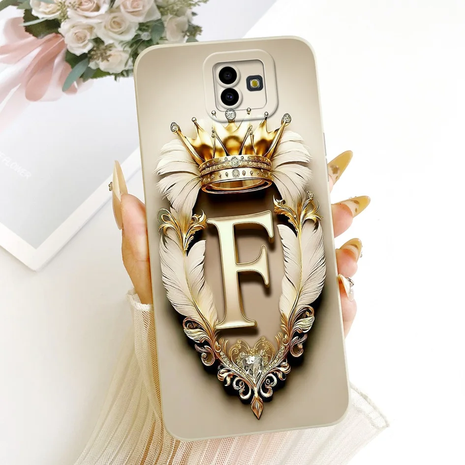 Para Samsung Galaxy J6 Plus 2018 funda de lujo con letras iniciales funda protectora de lente de silicona suave para Galaxy J6 J600F J 6 J6 + Capa