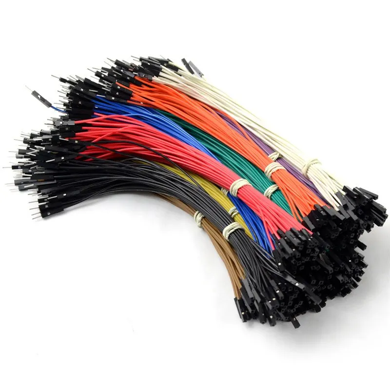 100 Uds 20cm hembra a hembra macho a macho 1 Pin doble cabeza línea Dupont conector Cable de puente 2,54mm paso 1pin Cable - imagen 2