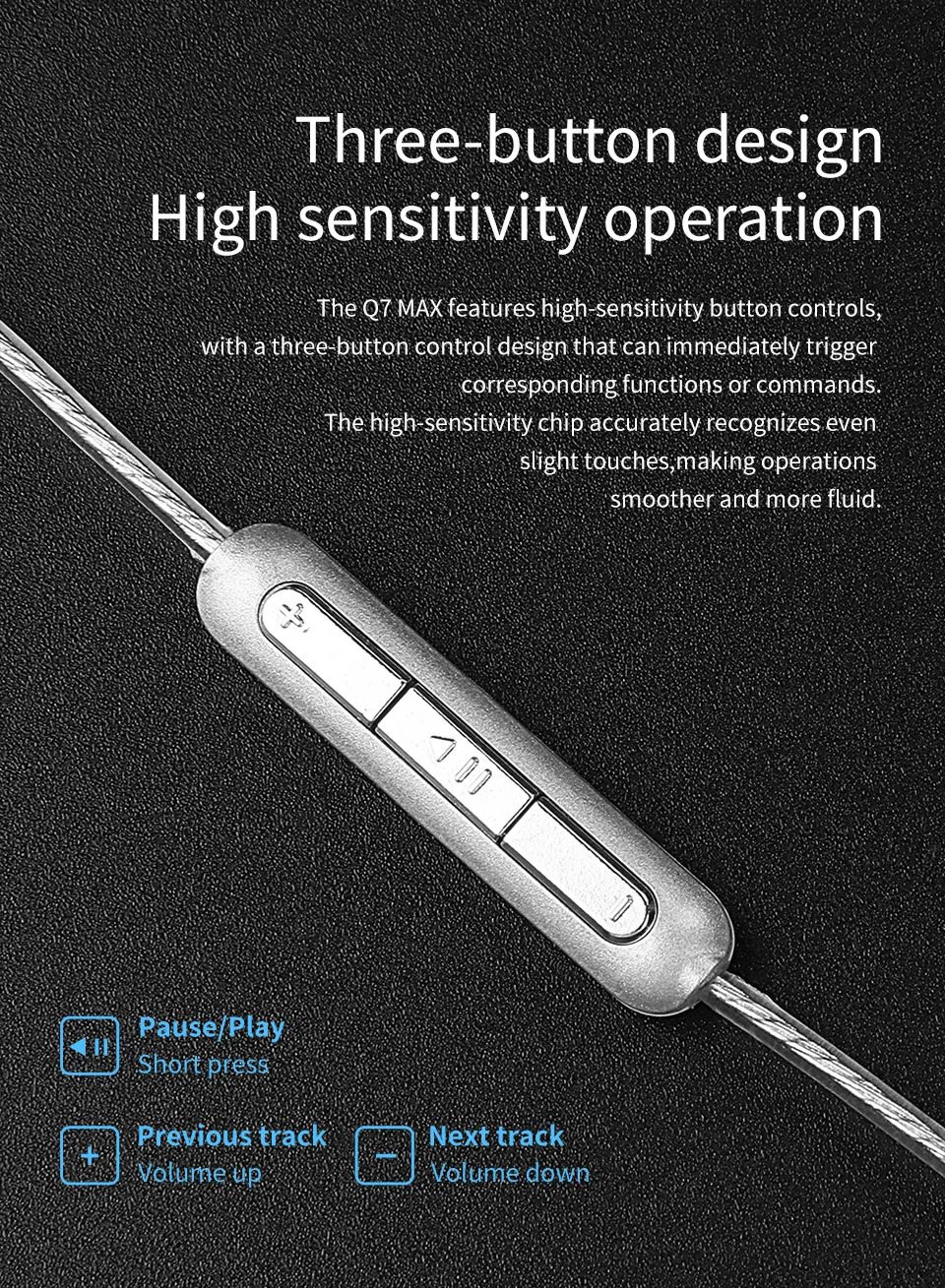 Cable de auriculares QKZ Q7MAX con micrófono Cable de alta fidelidad Cable de actualización de repuesto 2,5/3,5/4,4 MM/TypeC/MMCX/2 pines para KZ EDX PRO TRN - imagen 4