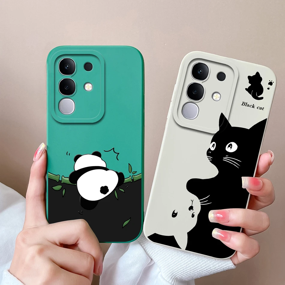 Para Vivo Y29 Y29S Funda de teléfono diseño lindo silicona líquida suave parachoques a prueba de golpes para Vivo Y 29 4G 5G Funda de protección completa - imagen 2