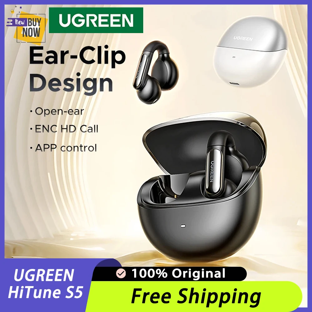 UGREEN HiTune S5 TWS auriculares con Clip de oreja abierta auriculares inalámbricos Bluetooth auriculares deportivos con micrófono con ganchos para la oreja para música de juegos