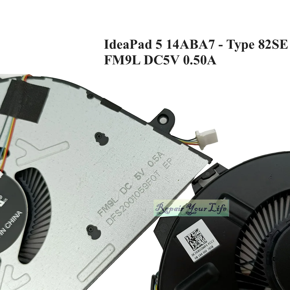 Ventiladores de refrigeración para ordenador portátil Lenovo IdeaPad 5 14ABA7 82SE 5-14ALC05 14ARE05 82LM 81YM radiadores enfriadores de ordenador 5F10S13993 5F10Y88575 - imagen 4