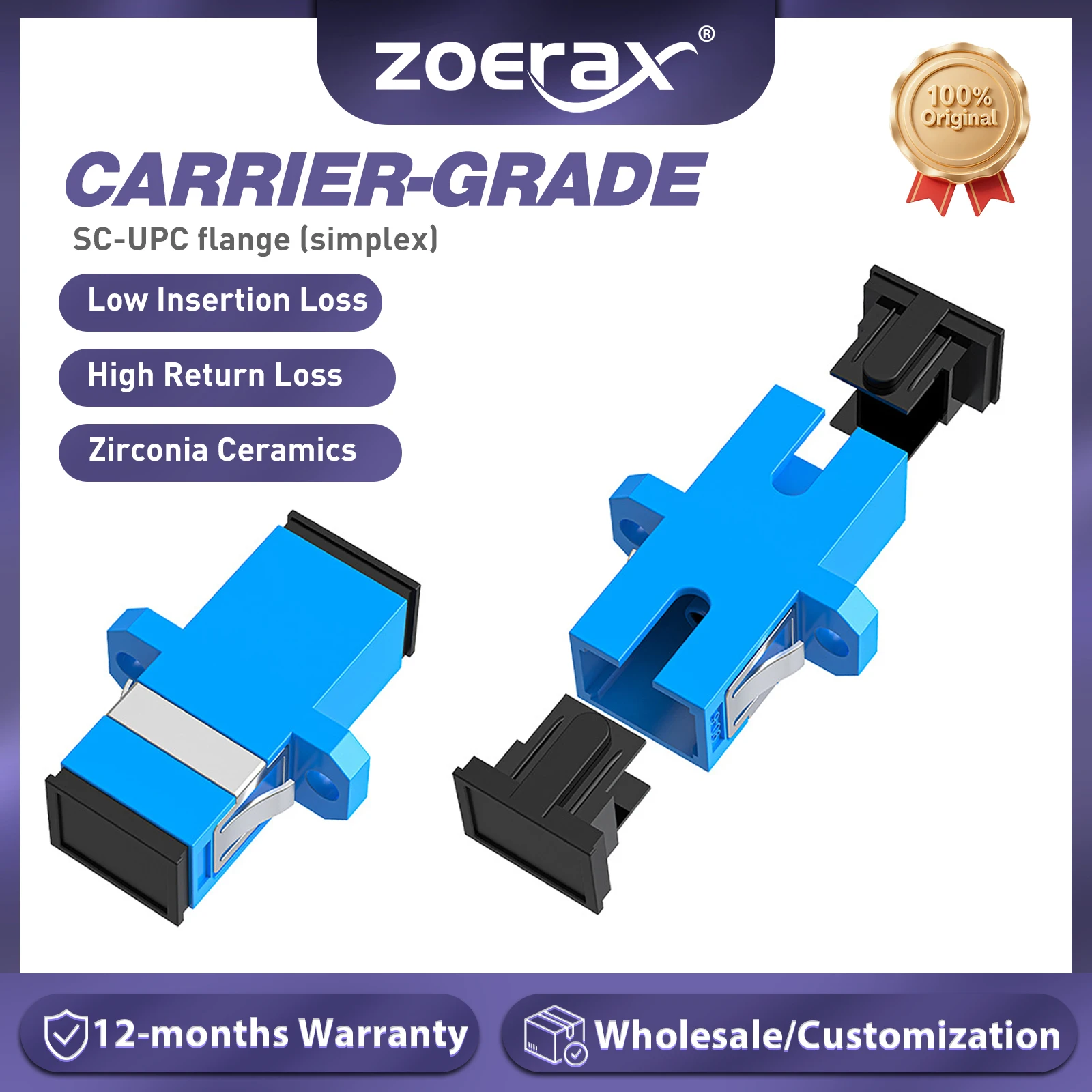 ZoeRax 10 Uds SC a SC adaptador de fibra óptica hembra brida cabeza acoplador adaptador cuadrado UPC APC Simplex acoplador óptico dúplex