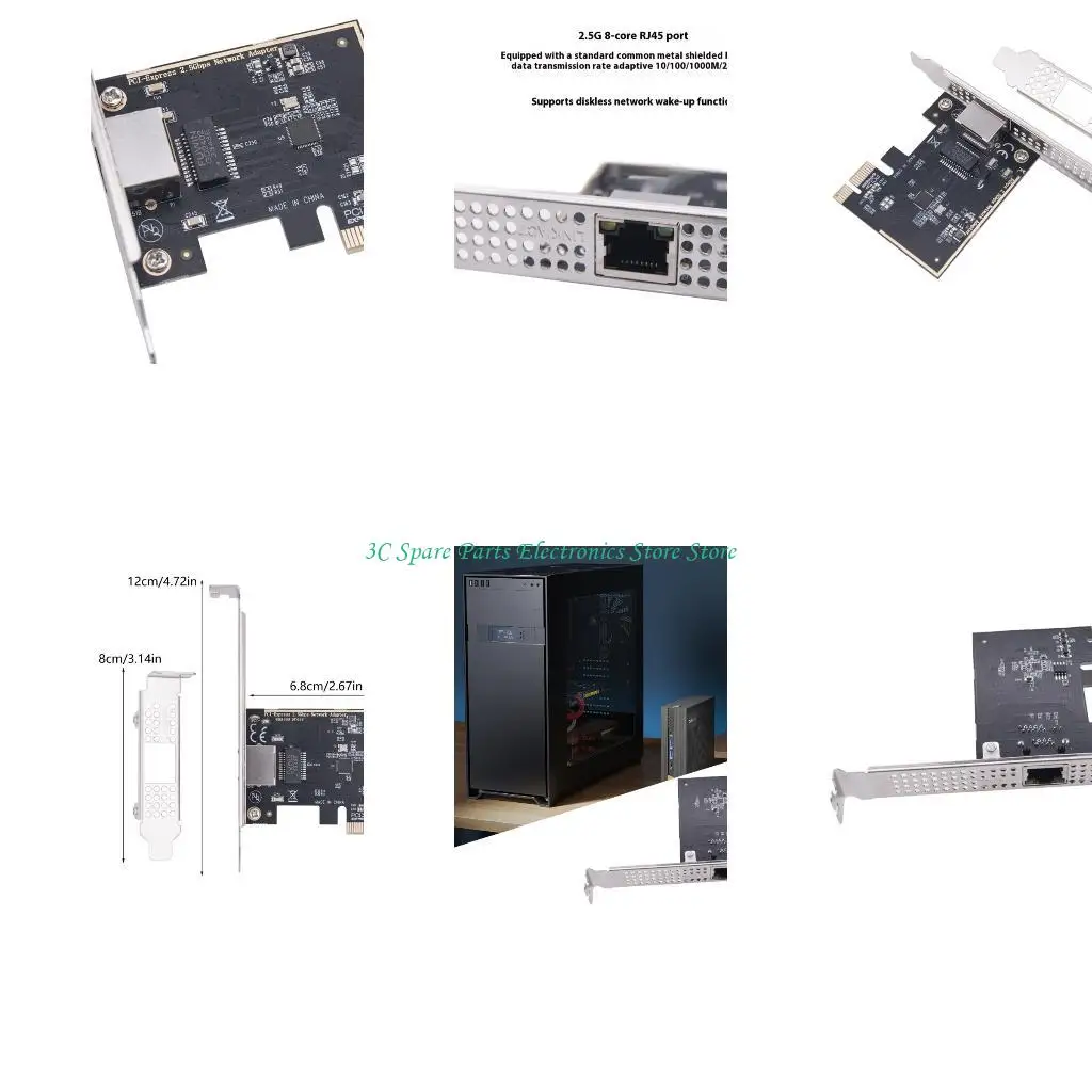 SZ 2.5GBPS Adaptadores Ethernet PCIe Tarjeta red PCIE PCIE para escritorio PC Metal RJ45 puerto RJ45 ofrece ancho