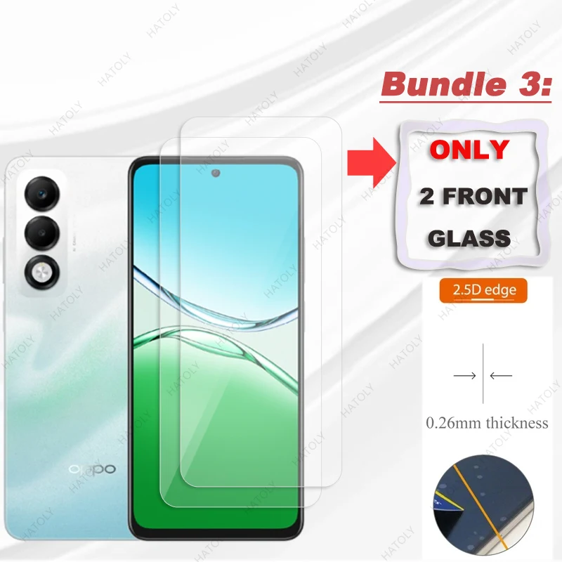 Para Oppo A5i Pro 5G Protector de pantalla de vidrio para Oppo A5i 5G HD película protectora transparente Protector de lente de cámara para Oppo A5i Pro 5G - imagen 5