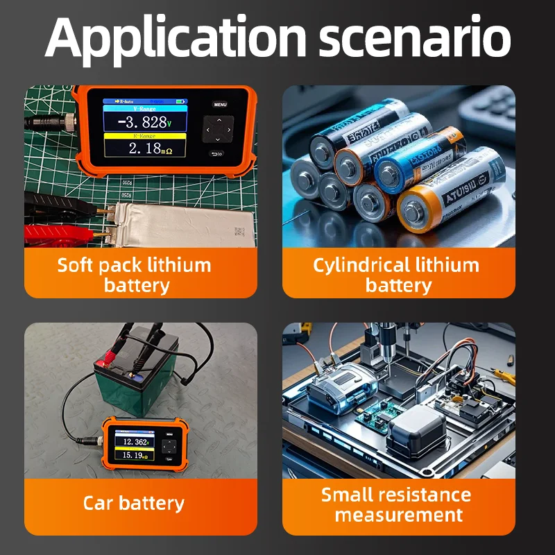 Medidores de resistencia de batería FMAi PBRM-1, pantalla TFT de 2,4 pulgadas, instrumento de medición de resistencia de 1200mAh - imagen 4