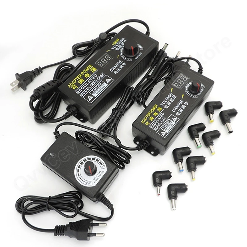 Adaptador Universal de 220V a 12 V CC, fuente de alimentación ajustable, 3V, 5V, 6V, 9V, 12V, 15V, 18V, 24V, 3A, 5A, 24W, 72W, 60W, 8 conectores CC N6