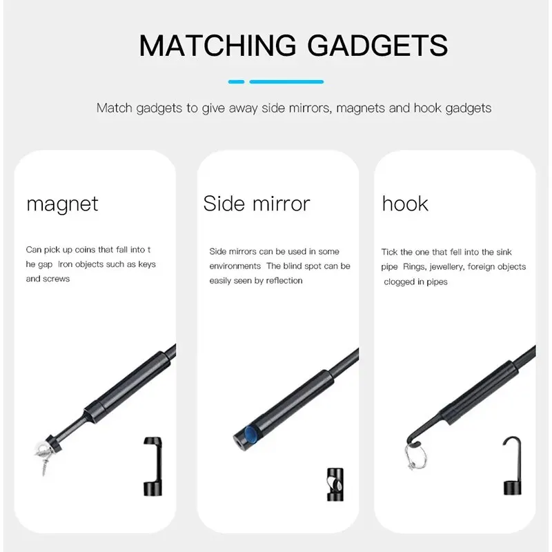 Endoscopio inalámbrico 1080P, cámara de inspección con boroscopio, lente única y Dual, WiFi, impermeable, tubo de serpiente, para Android e IOS - imagen 5