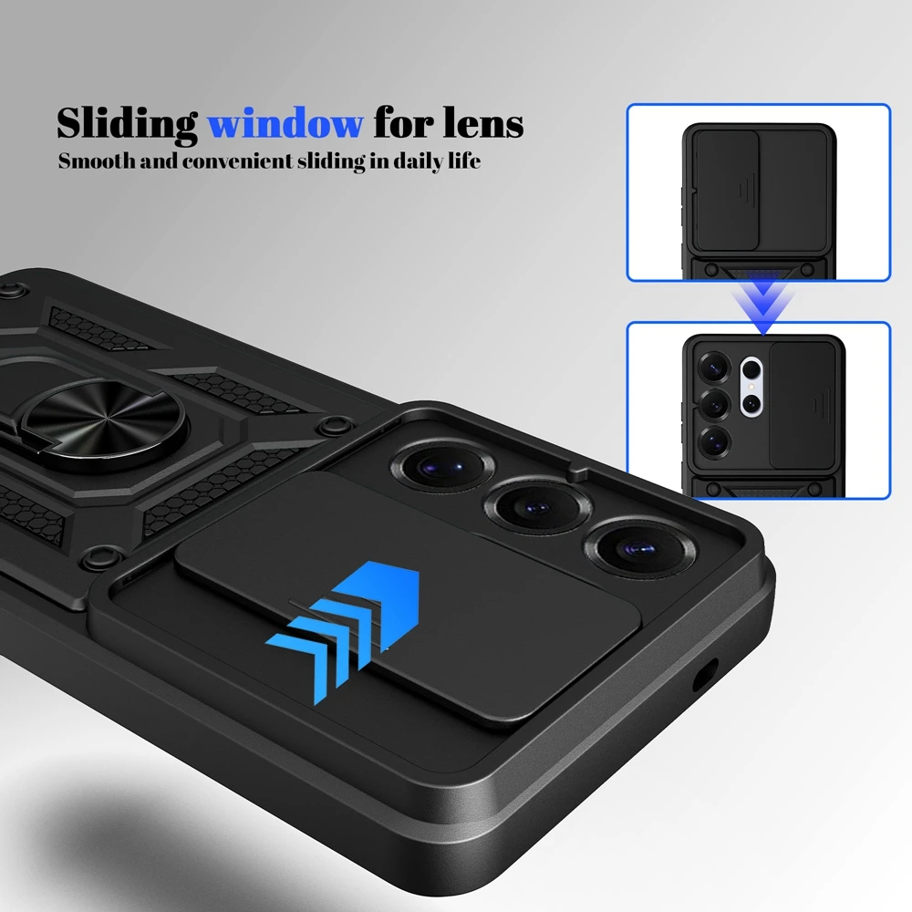 Funda magnética con soporte de anillo de Metal para Samsung S26 Ultra S 26 Plus, armadura a prueba de golpes, soporte duro, funda de teléfono para Galaxy S26edge - imagen 2