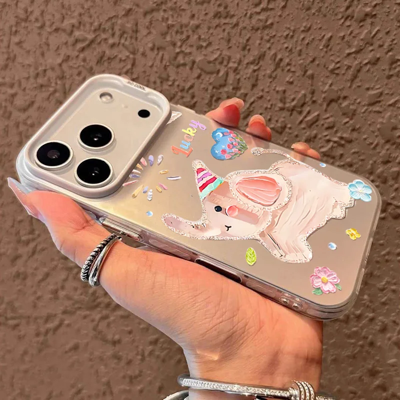 Funda de teléfono para iPhone 17 16 Pro Max 16e 11 12 13 14 15 16 7 8 Plus SE2 XS XR pintura al óleo de aire elefante cubierta de silicona a prueba de golpes - imagen 5