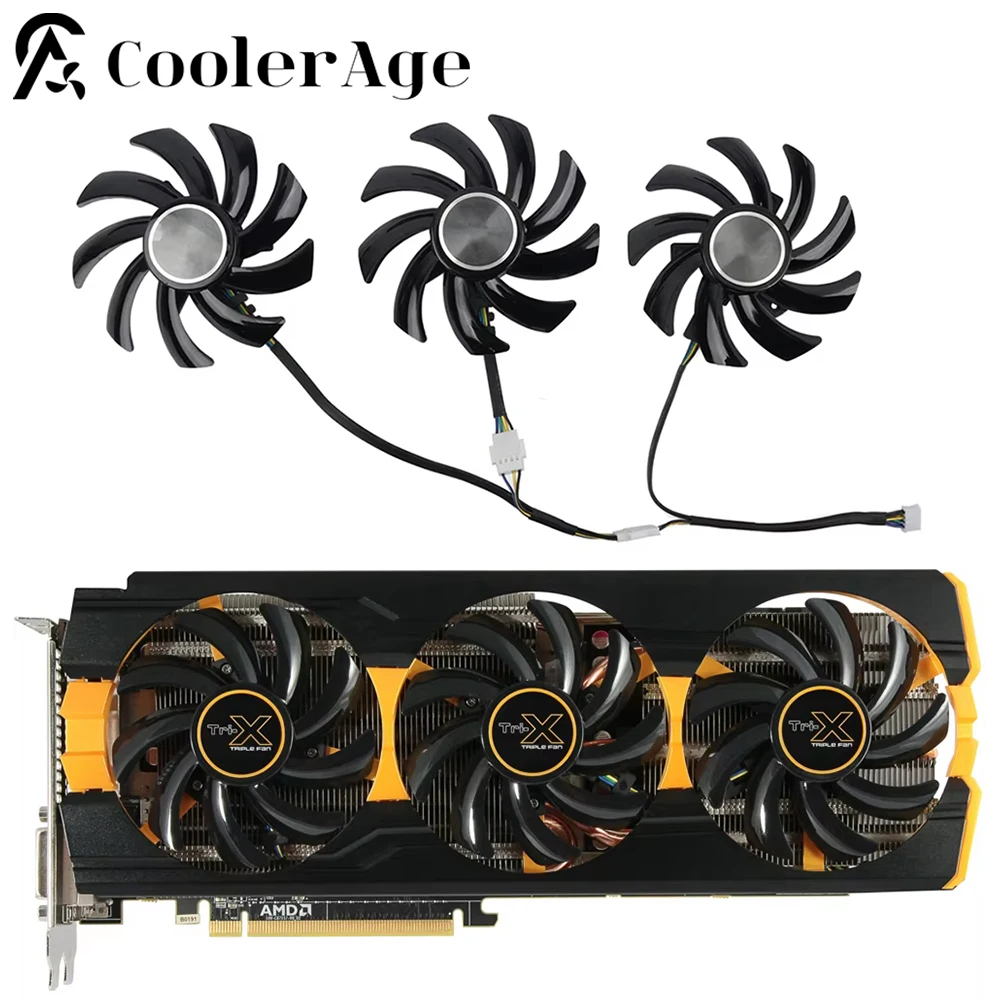 Ventilador de tarjeta de vídeo para Sapphire Radeon R9 290X tri-x OC R9 390 390X 8GB NITRO 85MM FDC10H12S9-C, ventilador de repuesto para tarjeta gráfica