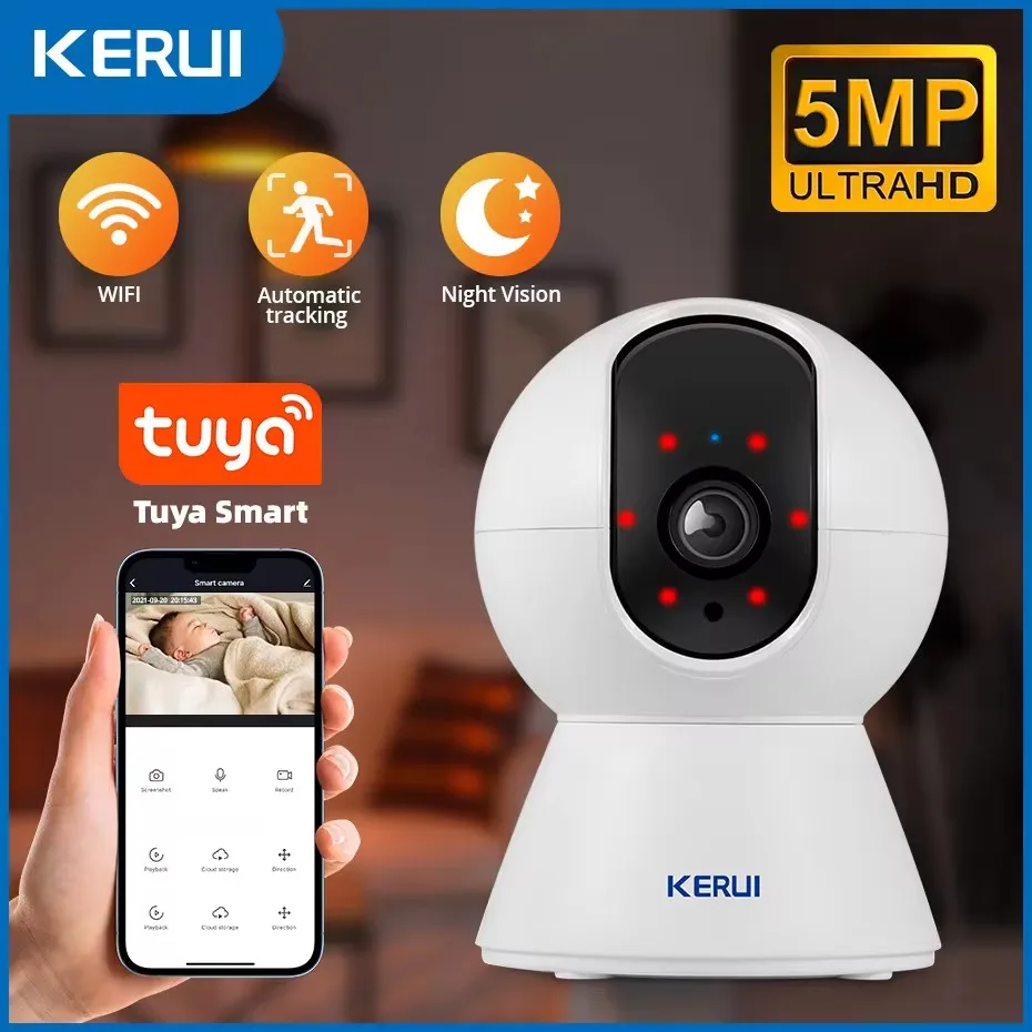 KERUI 5MP Cámara IP WiFi Interior Detección AI