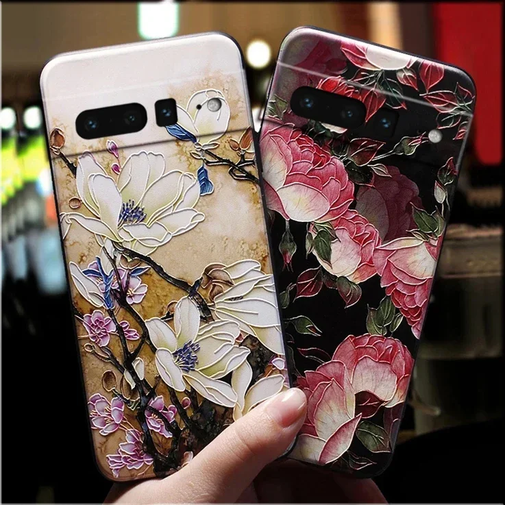 Funda protectora de silicona para teléfono móvil, carcasa de lujo 3D para Google Pixel 8, 7 Pro, 7A, 8Pro, 7Pro
