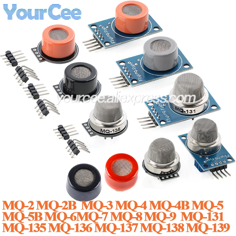 2 uds/1 ud Sensor de Gas MQ monóxido de carbono Alcohol humo calidad del aire contaminación MQ-2 MQ-3 MQ-4 MQ-5 MQ-6 MQ-7 MQ-5 MQ-3 MQ-2 MQ-135
